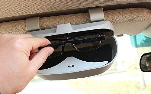 HOLDCY Car Glasses Holder Sun Visor Clip - Eye Sunglasses Storage Holder Box - Automotive Accessories ABS 1Pcs Apply to All Car Models (Gray)