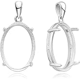 1pc Adabele Authentic 925 Sterling Silver Hypoallergenic Open Back Bezel Blank Tray Setting for 12mm x 10mm Oval Cabochon Pendant Drop DIY Craft Jewelry Making SS100-2