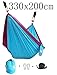 Cutequeen Garden Hammock Outdoor Camping Hammocks Nylon Lightweight Multifunctional Parachute for Park,Backyard,Traveling,Backpacking,Yard,Beach.Sky Blue/Purple
