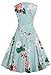VOGVOG Women's 1950s Retro Vintage Cap Sleeve Party Swing Dress, Floral Mint Green, Medium