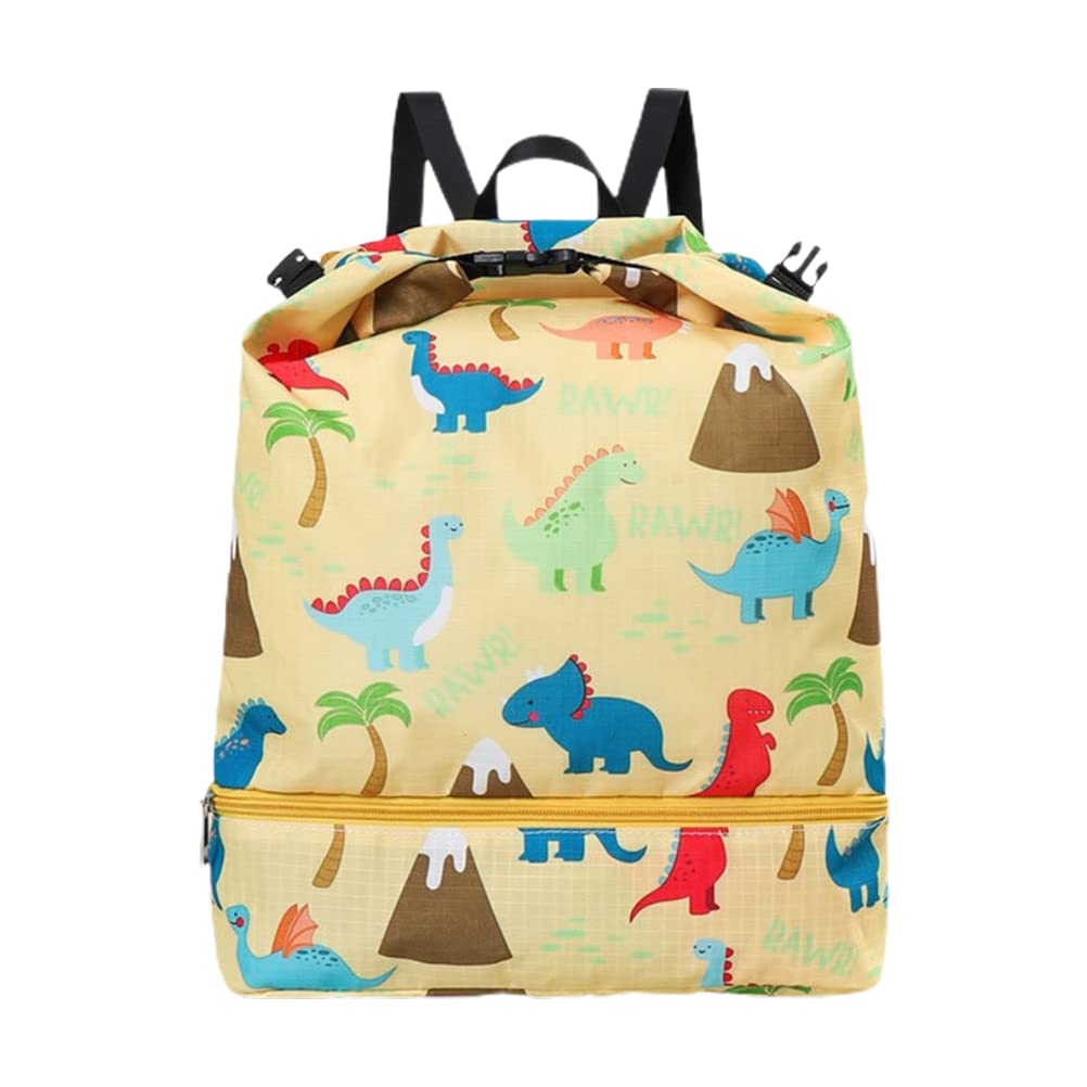 Children's Swimming Bag, Dry and Wet Separate Swimming Bag, Portable Sports Bag for Women, with Shoe Compartment, Waterproof Backpack, Gym, Yoga, Swimming, Travel, 34 x 32 x 9 cm