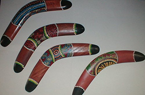 Boomerang Aboriginal style 12 inch Long Handmade medium size 1 ONE, assorted patterns