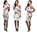 PRETTYGARDEN Women's One Off Shoulder Floral Printed Ruffle Chest Bodycon Midi Dress (Small, Style 2)