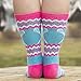 ChalkTalkSPORTS Athletic Half Cushioned Lacrosse Crew Socks | Mid Calf | Aztec Girls Lacrosse Design | Neon Blue