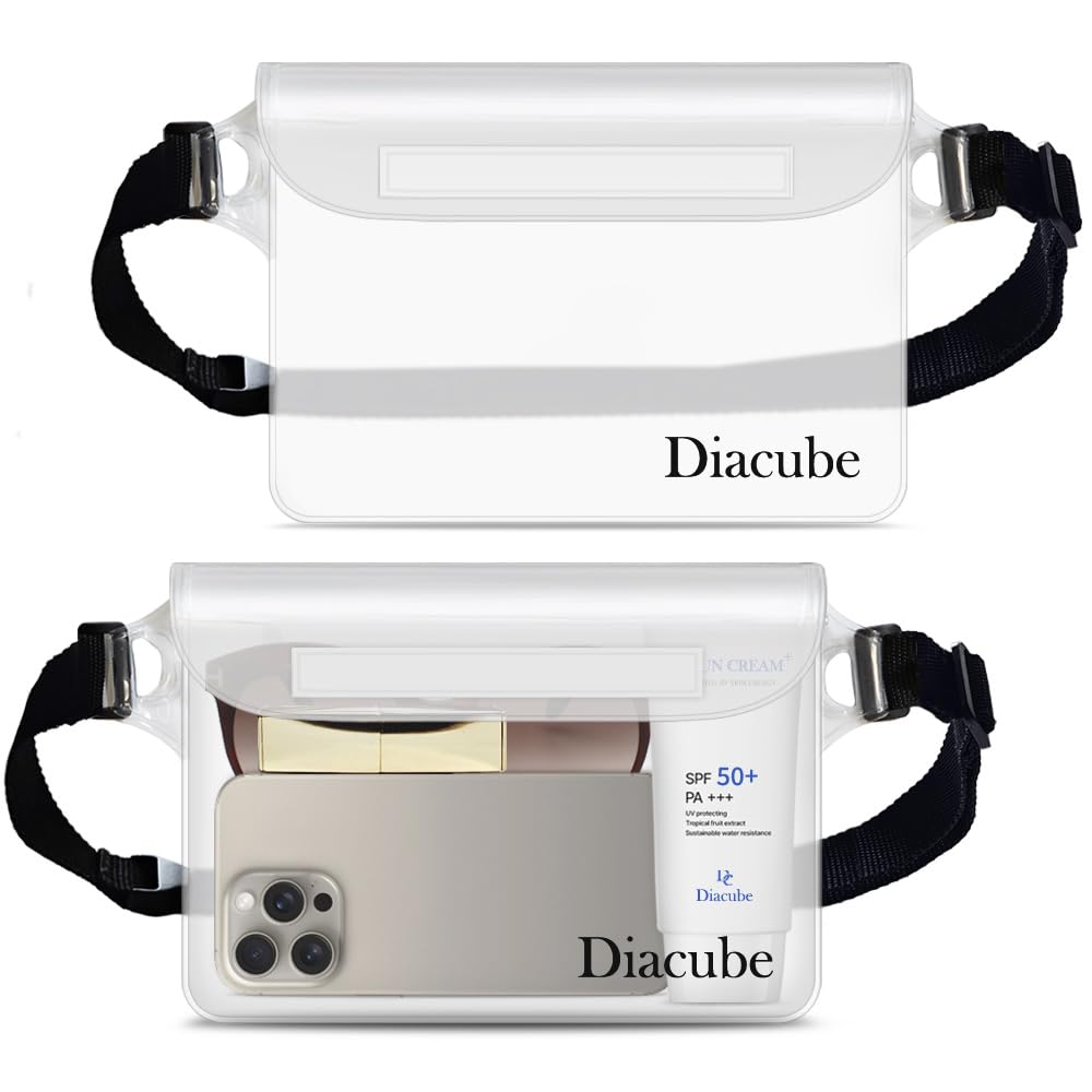 Photo 1 of [8.3" x 5.9"] DIACUBE 2-Pack Waterproof Fanny Pack with Adjustable Strap, Floating Waterproof Phone Pouch Dry Bag - Beach, Waterpark & Travel Essentials