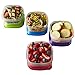 Fit & Fresh Small Plastic Containers With Lids 8 oz, Small Snack Containers With Lids, Reusable Leakproof Dressing and Condiment Containers With Two Attachable Ice Packs, 4PK, Light