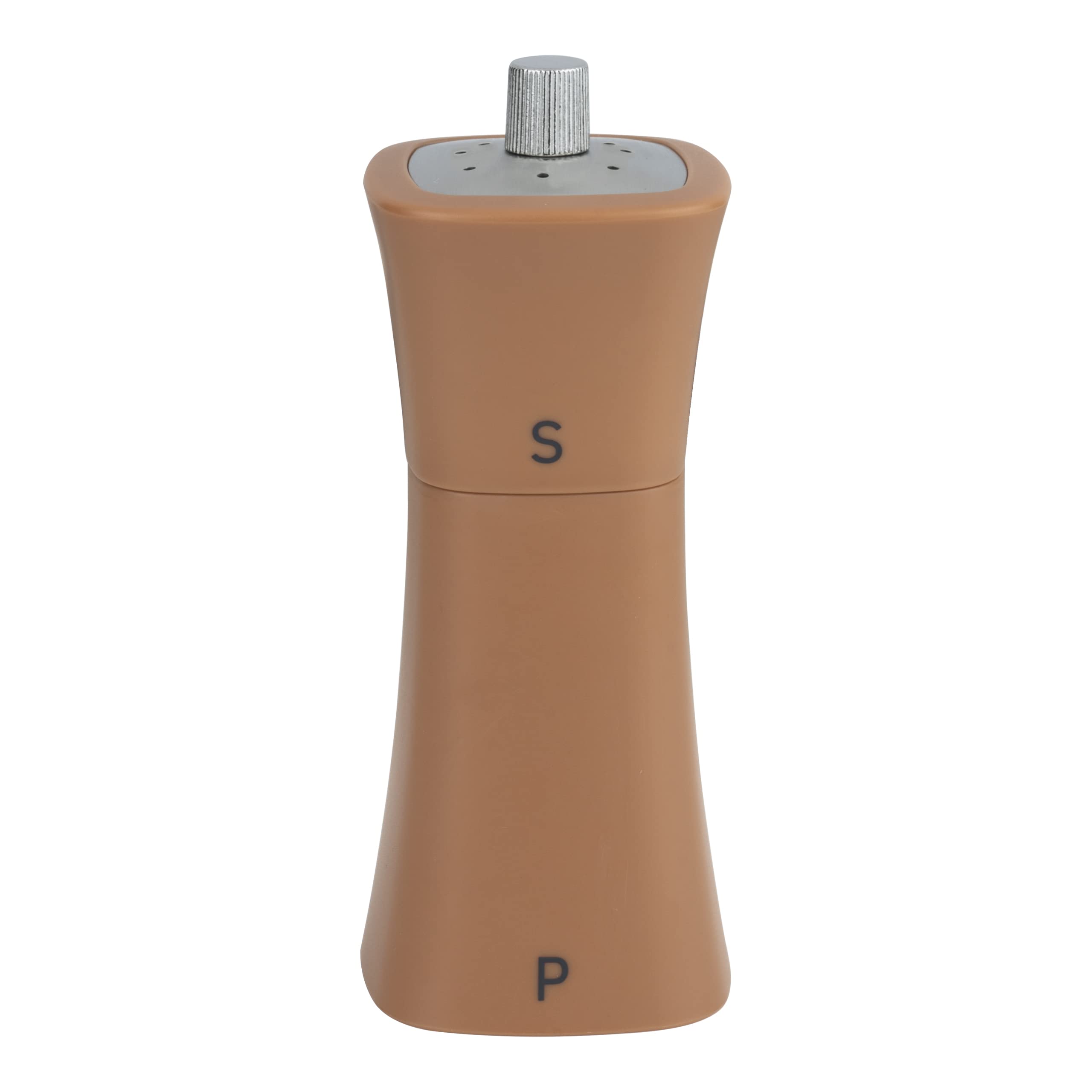 Grunwerg SP-9174RD 2-in-1 Salt Shaker and Pepper Mill, Plastic, Clay Red