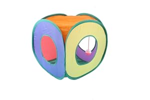 Foldable Cat Tunnel Indoor Cat Cubes Multiple Specifications Available for Pet Puppy Kitten Rabbit Rolling Channel (B, Cube)