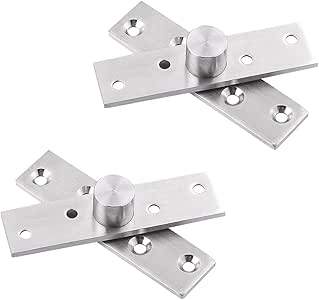 Bisagras De Puerta Giratorias De 360 Grados, Bisagras De Pivote Ocultas De Acero Inoxidable De 75 X 17 Mm Pivote Excentrico Paquete De 2 91810952