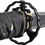 Handmade Sword - Aluminium Alloy Unsharpened Iaido Training Katana/Wakizashi Sword, Handmade, Full Tang, Black Scabbard