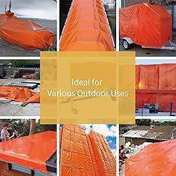 GUARD SHIELD Orange Tarp 8x8 Feet Waterproof Tarps