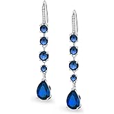 Vetieeimo Bride Bridesmaid Teardrop Long Dangle Earrings for Women, Christmas Jewelry Gift, Trendy Hook Dangling Earrings Fit Wedding Prom Halloween