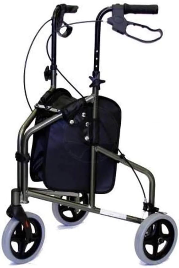 Andador Aluminio dobravel 3 rodas 8' com bolsa PRATA MBRLA42024 Capac. 100kg