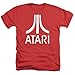Popfunk Atari Logo Retro Video Game Royal Red Heather T Shirt & Stickers (Large)