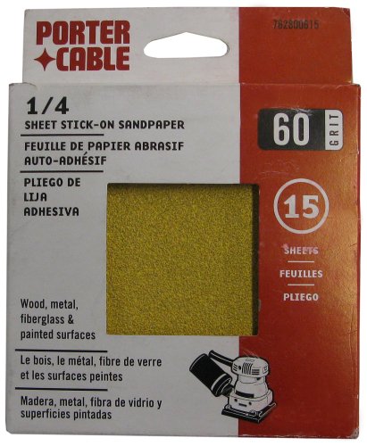 Porter-cable 762800615 1/4 sheet 60 grit adhesive-backe…