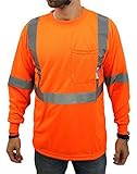 TrueCrest Construction Safety Long Sleeve T Shirt Men, 2XL