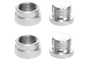 TSUGAMI O2 Car Oxygen Sensor Bung & Plug Kits, M18 x 1.5mm Stainless Steel Vehicle Stepped Weld Bungs Mounting Boss with Plug