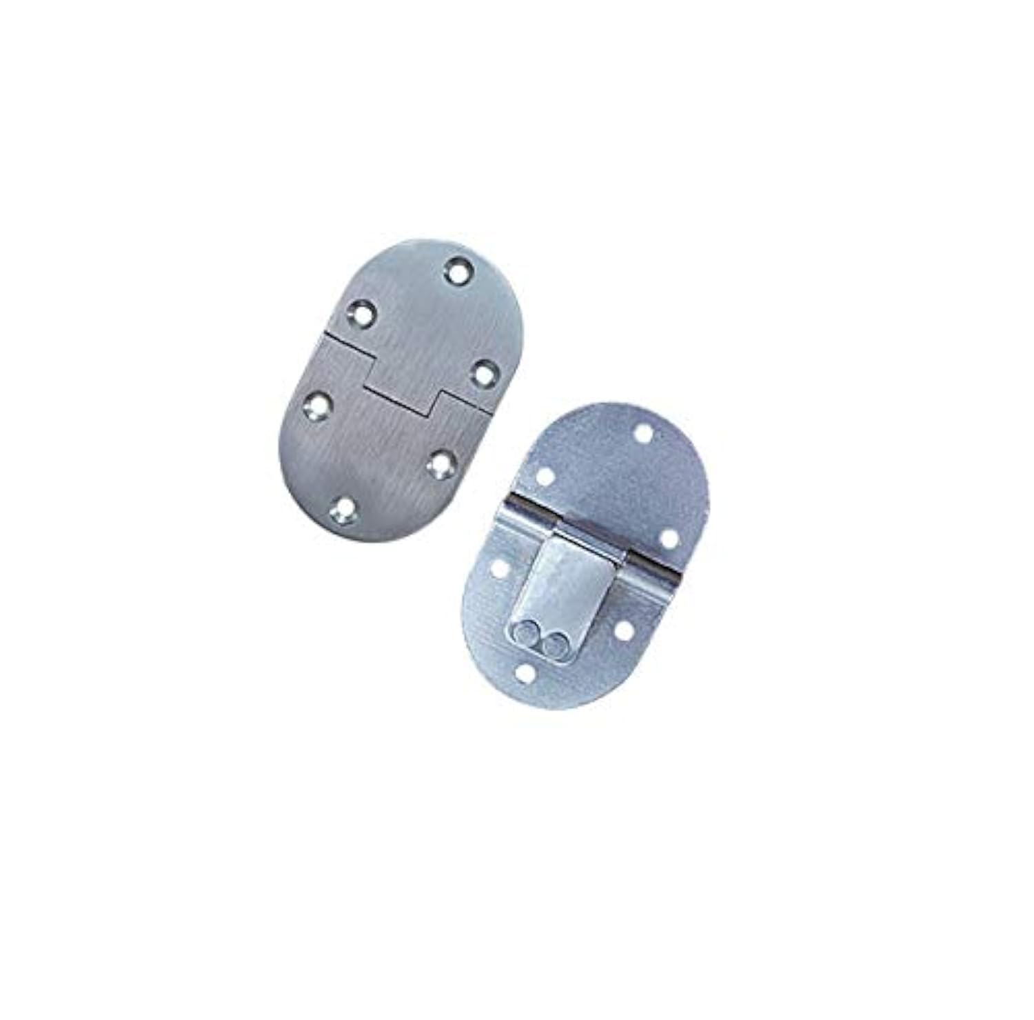 QCAA Solid Brass Butler Tray, Folding Table Hinge, 2-1/2" x 1-1/2" x 3.0 mm, Satin Chrome, 2 Pack, Made in Taiwan