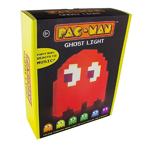 PacMan Ghost Light Table Lamp - 16 Color Options - Changes Colors to Music - USB Powered