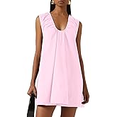 TITOMD Women's Babydoll Tank Mini Dress Summer Sleeveless Scoop Neck Sundress Vacation Beach Flowy Dresses with Pockets