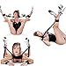 Restraining Straps & Cuffs Soft and Comfortable,Tophour Restraints Kit with Ankle Hand Cuffs Soft Strong and Durable for Women and Couple Straps Tie Set Pleaure Toy, Black Adult Toys