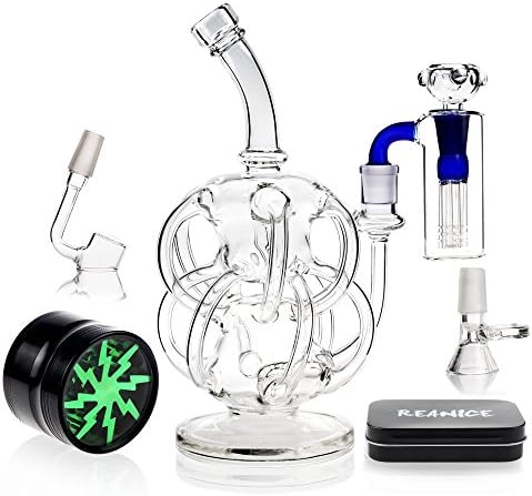 REACOOL (VORTEX C) Clear Glass Handmade Height 26.5CM 14.5MM Water Recycler Newest 420