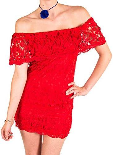 San Joy Crochet Dress - Red - Medium