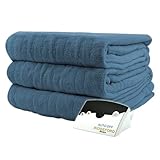 Biddeford 2030-905291-500 MicroPlush Electric Heated Twin Blanket - Denim Blue