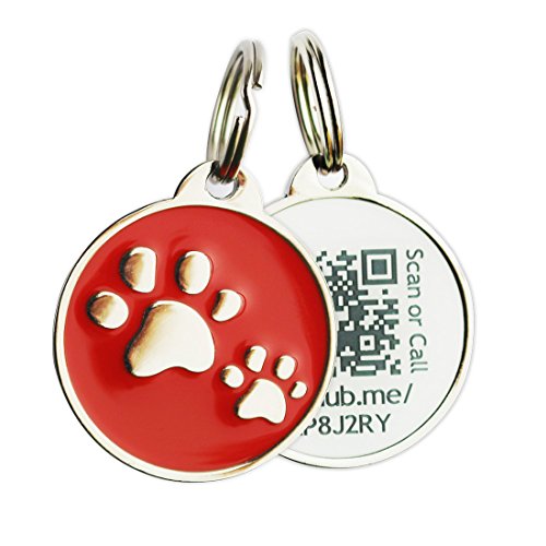 PINMEI Zine Alloy Scannable QR Code Pet Dog Cat ID Tag, Powered by