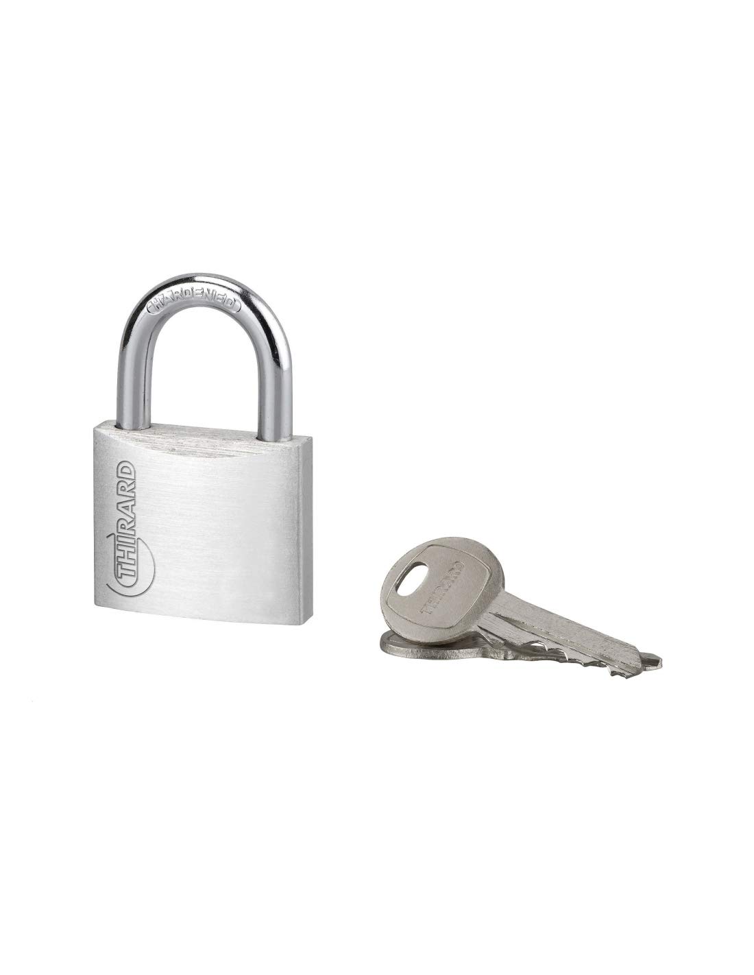 THIRARD 24140 00024140-Type 1 40 mm Hardened Steel Shackle-Padlock- Onyx- Pin Mechanism with Double Anchor-Comes with 2 Nickel-Plated Brass Keys, Grey Aluminium, 40mm
