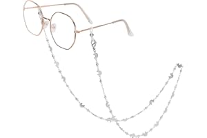 HONGEELY Eyeglass Chain Silver Stainless Steel Handmade Necklace for Reading Glasses Sunglass Beaded Chains for Men Women