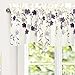 DriftAway Isabella Faux Silk Embroidered Kitchen Swag Valance Embroidered Crafted Flower Single 60 Inch by 18 Inch Plus 1.5 Inch Header Ivory Purple