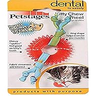 Petstages Dental Kitty Chew Wheel Chew Toy for Cat Dental Health & Hygiene Featuring Fabric Streamers & Durable Material