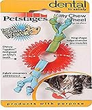 Petstages Dental Kitty Chew Wheel Chew Toy for Cat Dental Health & Hygiene Featuring Fabric Streamers & Durable Material
