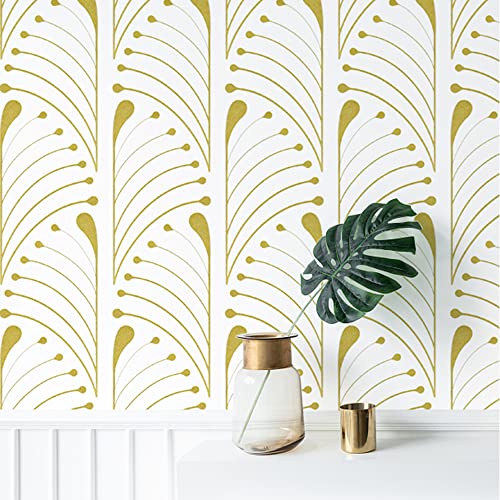 Peel and Stick Wallpaper Gold and White Wallpaper Geometric Contact