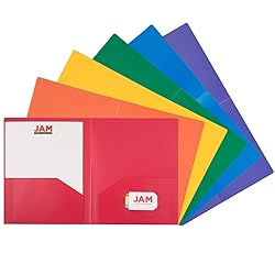 JAM PAPER Heavy Duty Plastic 2 Pocket Extra Tough