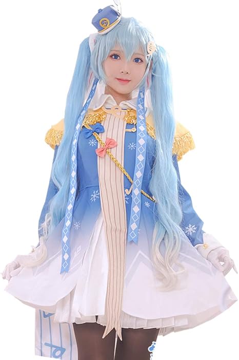 Amazon Monenjoycos 初音ミク ミク Miku 雪ミク Vocaloid コスプレ衣装 コスプレ ワンピース ドレス Cosplay コスチューム コスプレ 仮装 通販