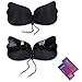 WELOVE Invisible Bra Self Adhesive Bra Strapless Backless Silicone Push-up Bras for Women Black B