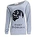 Lymanchi Women Halloween Off Shoulder Sweatshirt Long Sleeve Pumpkin Slouchy Pullover Tops