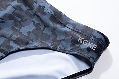 KGKE Mens Sexy Swim Briefs Camo Pattern Bikini Swimsuit For Men (Grey Camo, M)