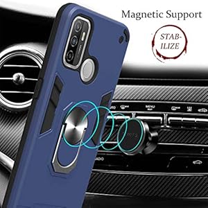 GOGME Cover per Oppo A53s / Oppo A53, 360°Girevole Regolabile Ring Armor Bumper TPU Case Magnetica Supporto Cover, Heavy… - immagine 7