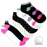 TeeHee Women's Golf Socks No Show Socks 6-Pairs Assorted (Golf Ball Dot)
