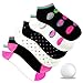TeeHee Women's Golf Socks No Show Socks 6-Pairs Assorted (Golf Ball Dot)