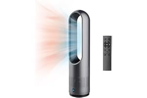 FARYUAN Bladeless Heater Fan,22Inch Heating & Cooling Combo Tower Fan 80° Oscillating, 9H Timer, 8 Speeds, Portable Quiet for Indoor, Bedroom, Home Office Room