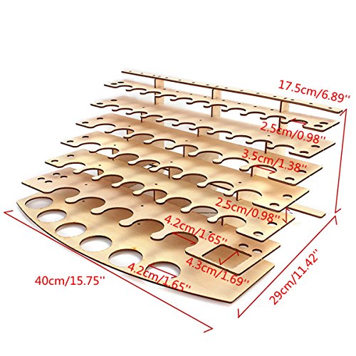CAVEEN Paint Stand 57 Pots Wooden Acrylic Color Paints Bottle Storage Rack Holder Modular Organizer - Thumbnail 3