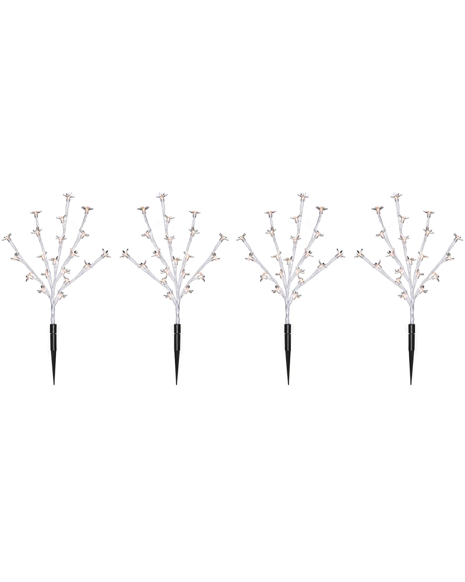WeRChristmas WRC-3183 30 cm Cherry Blossom Tree Pathway Christmas Lights with 80 LED, Set of 4, Warm White
