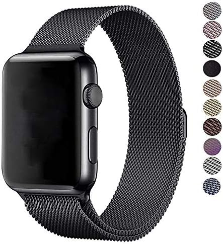 Erencook For Apple Watch Strap 38mm 42mm Magnetic Closure Clasp Mesh Loop Milanese Stainless Steel Watch Strap Replacement Bracelet Strap for iWatch Series 3/2/1 Sport & Edition, Hermes and Nike+