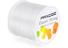 Paxcoo 1mm Elastic Bracelet String Cord Stretch Bead Cord for Jewelry Making and Bracelet Making White