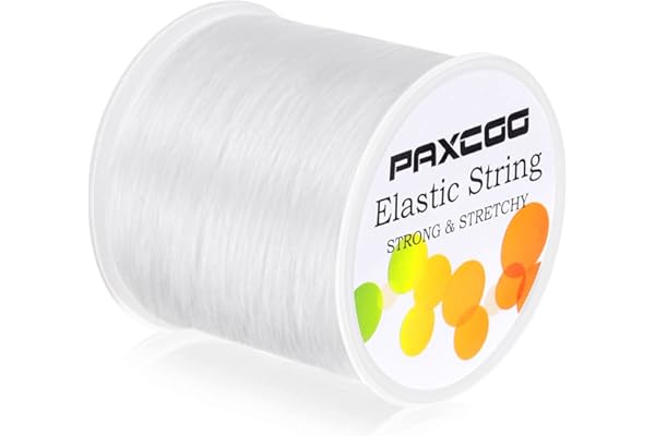 Paxcoo 1mm Elastic Bracelet String Cord Stretch Bead Cord for Jewelry Making and bracelet Making White