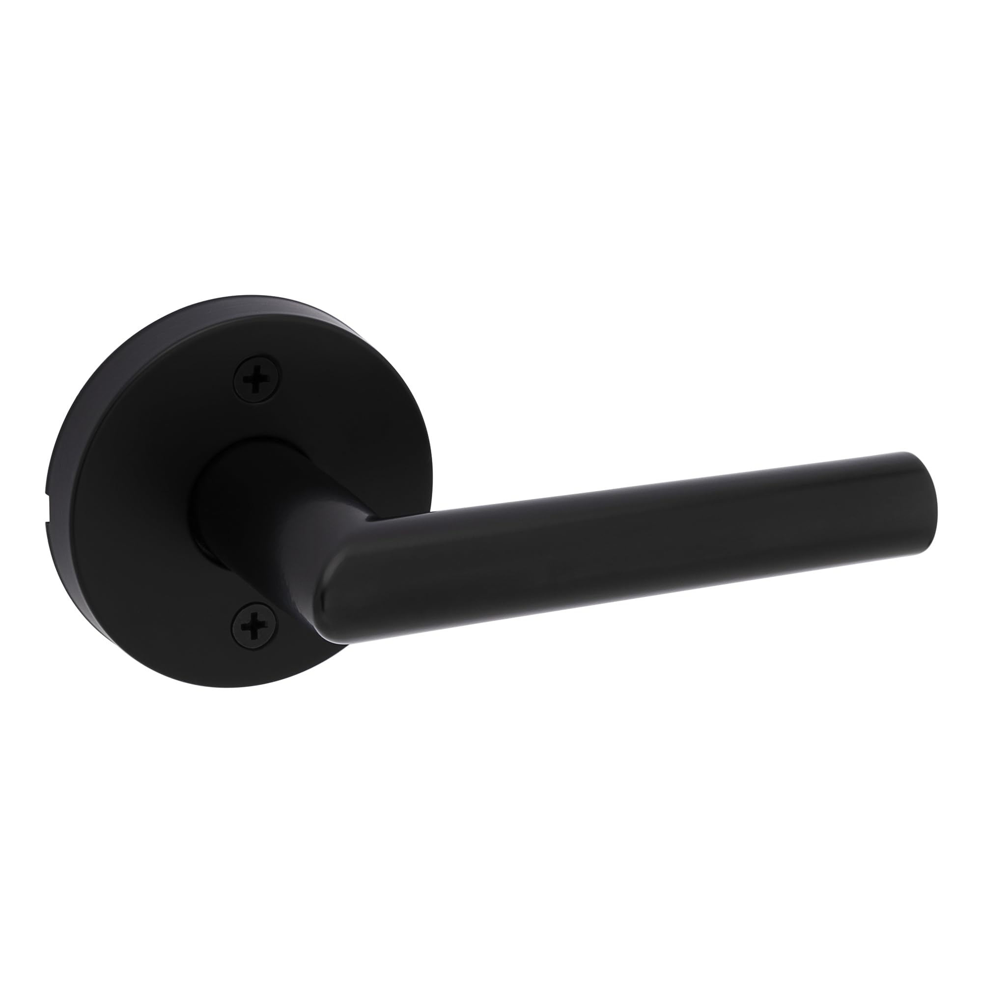 Photo 1 of Kwikset Milan Dummy Door Handle, Single Sided Lever for Closets, French Double Doors, and Pantry, Matte Black Non-Turning Reversible Interior Push/Pull Lever, FeaturIng Microban